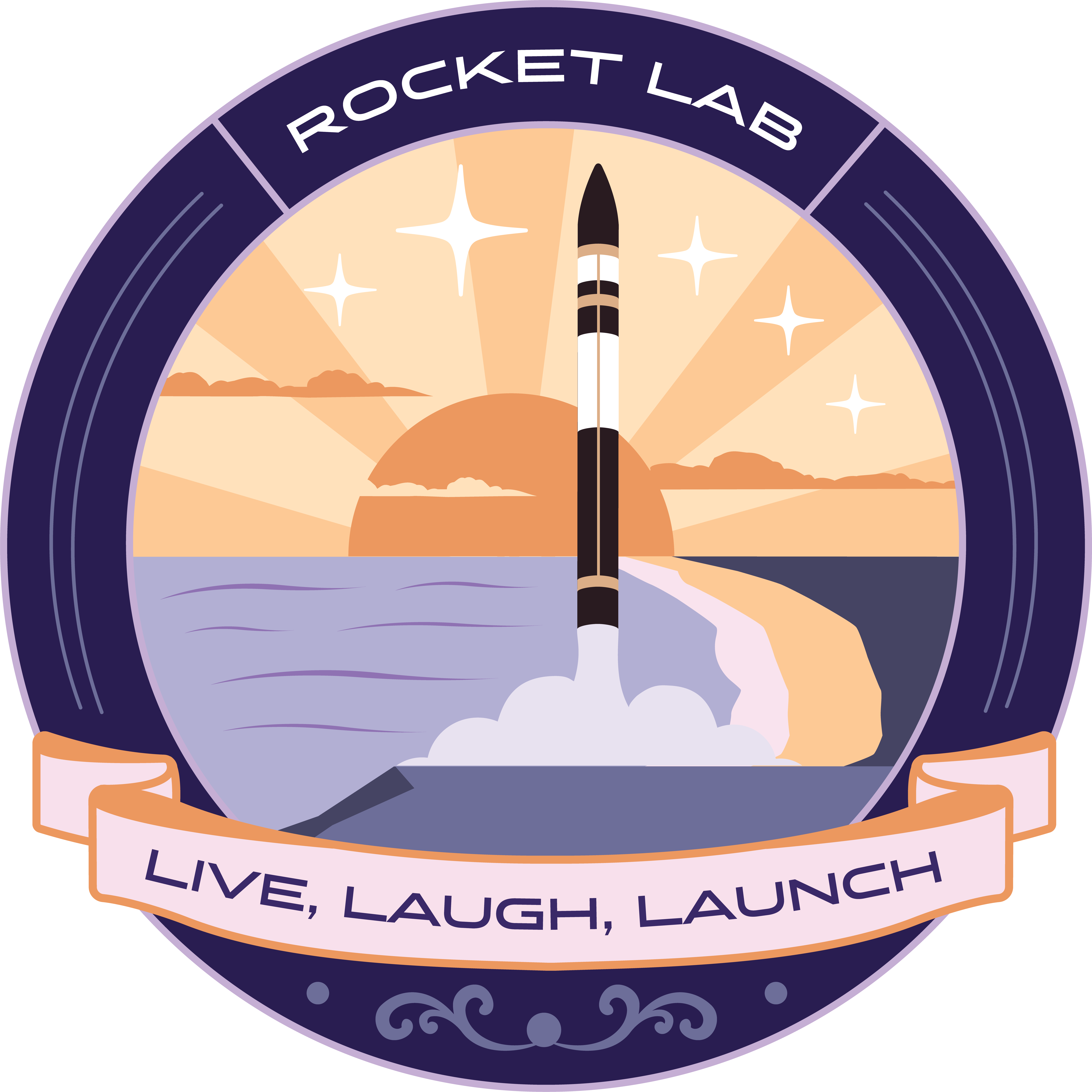 Live, Laugh, Launch patch